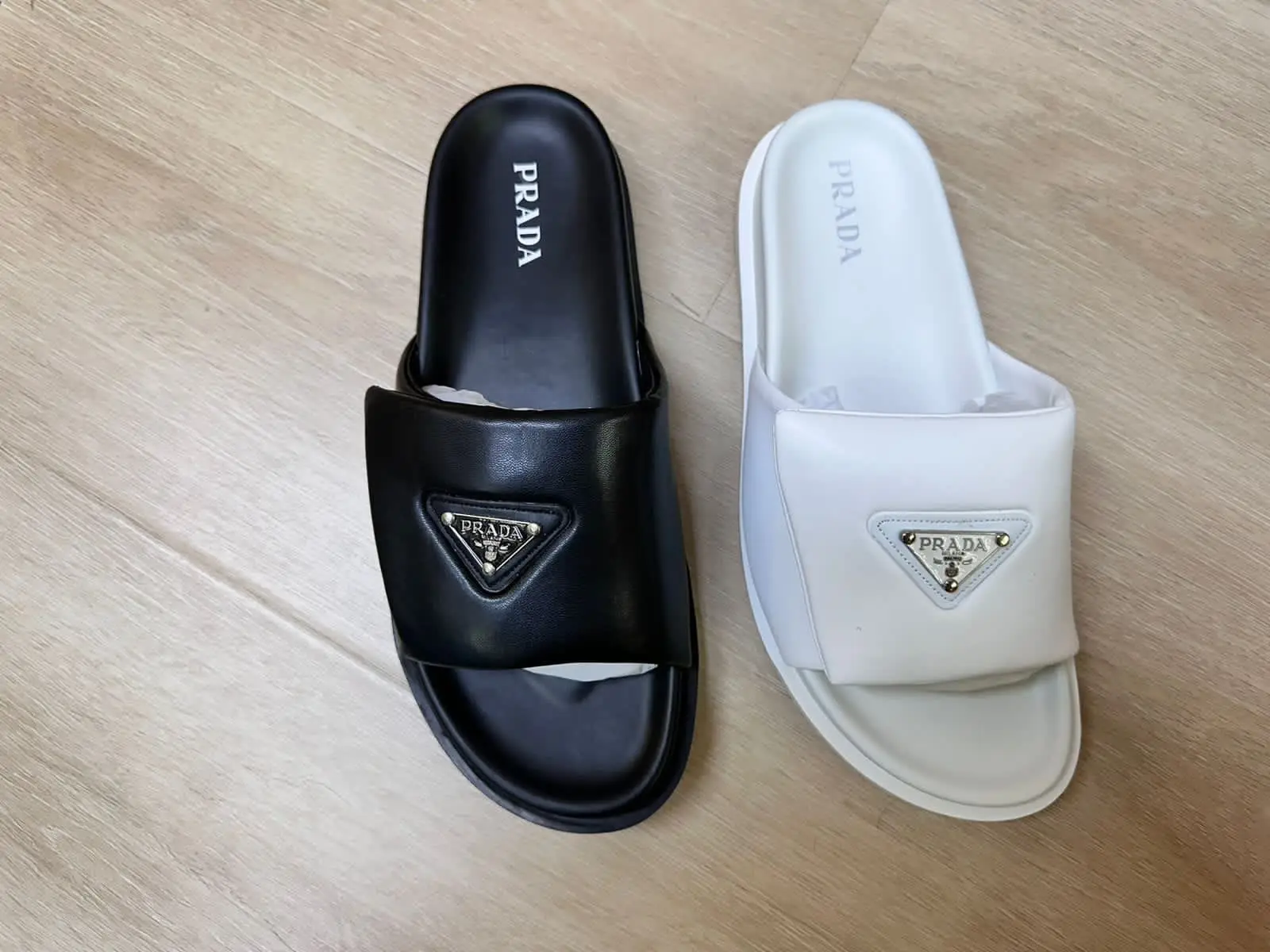 Prada Logo Plaque Slides