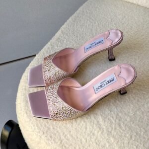 Jimmy Choo Satin Crystal Sandals