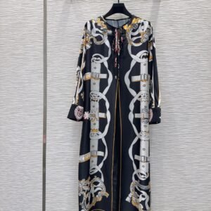 HERMES Knotted Collar Dress