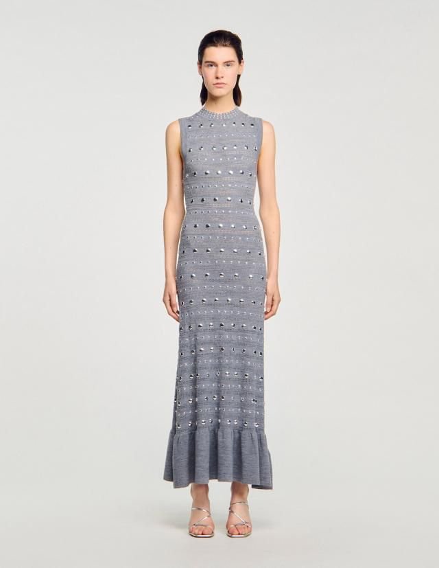 SANDRO Knit Maxi Dress