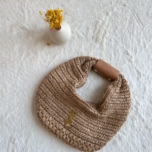 YSL Raffia Crochet Tote Bag
