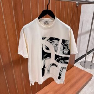 Hermes Embroidered Crew Neck T-Shirt