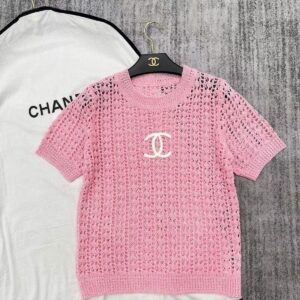 CHANEL Striped Knit Mini Dress