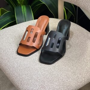 HERMES Leather Strapless Sandal