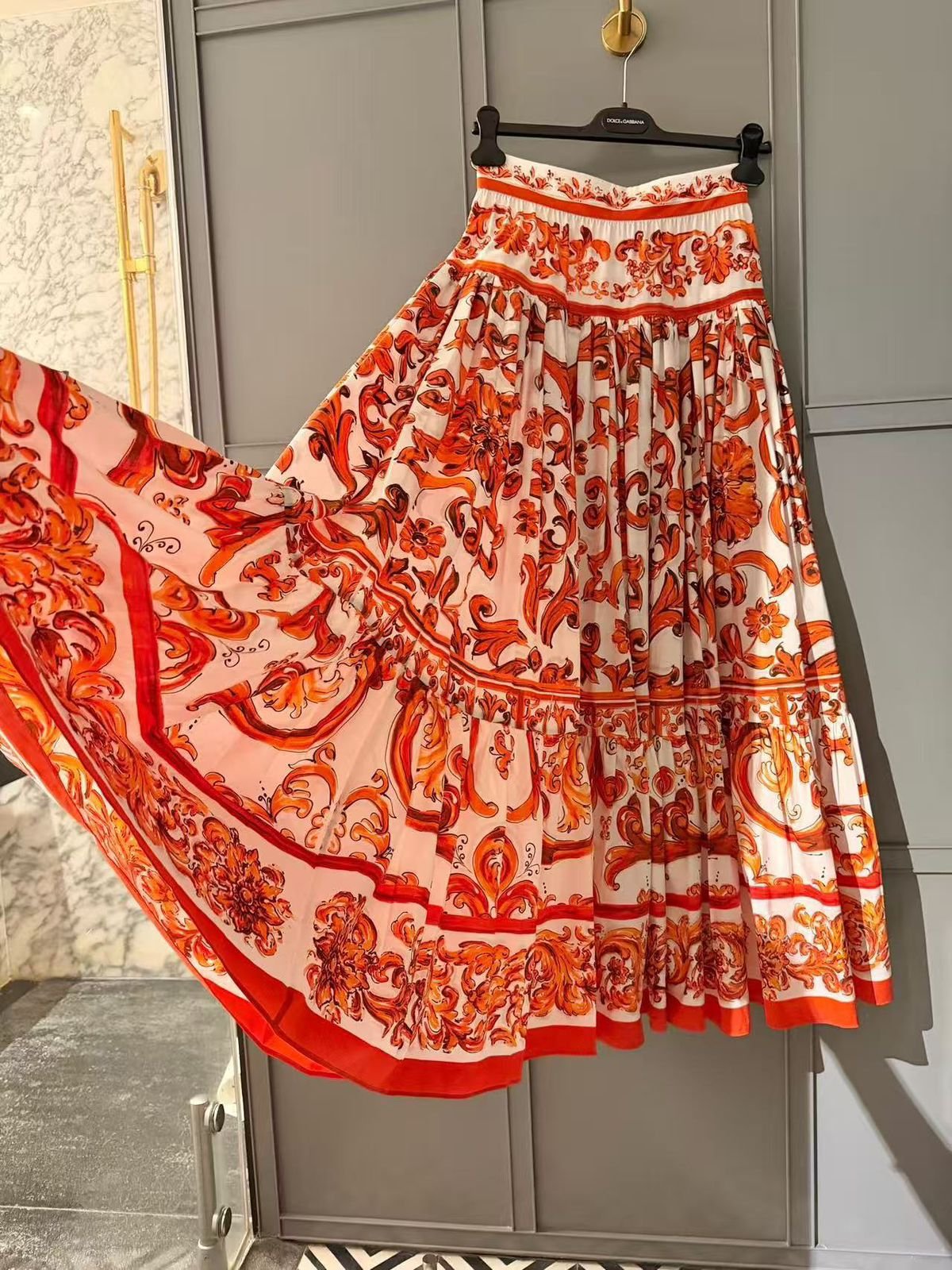 Dolce & Gabbana Majolica-Print Poplin Dress - Image 2
