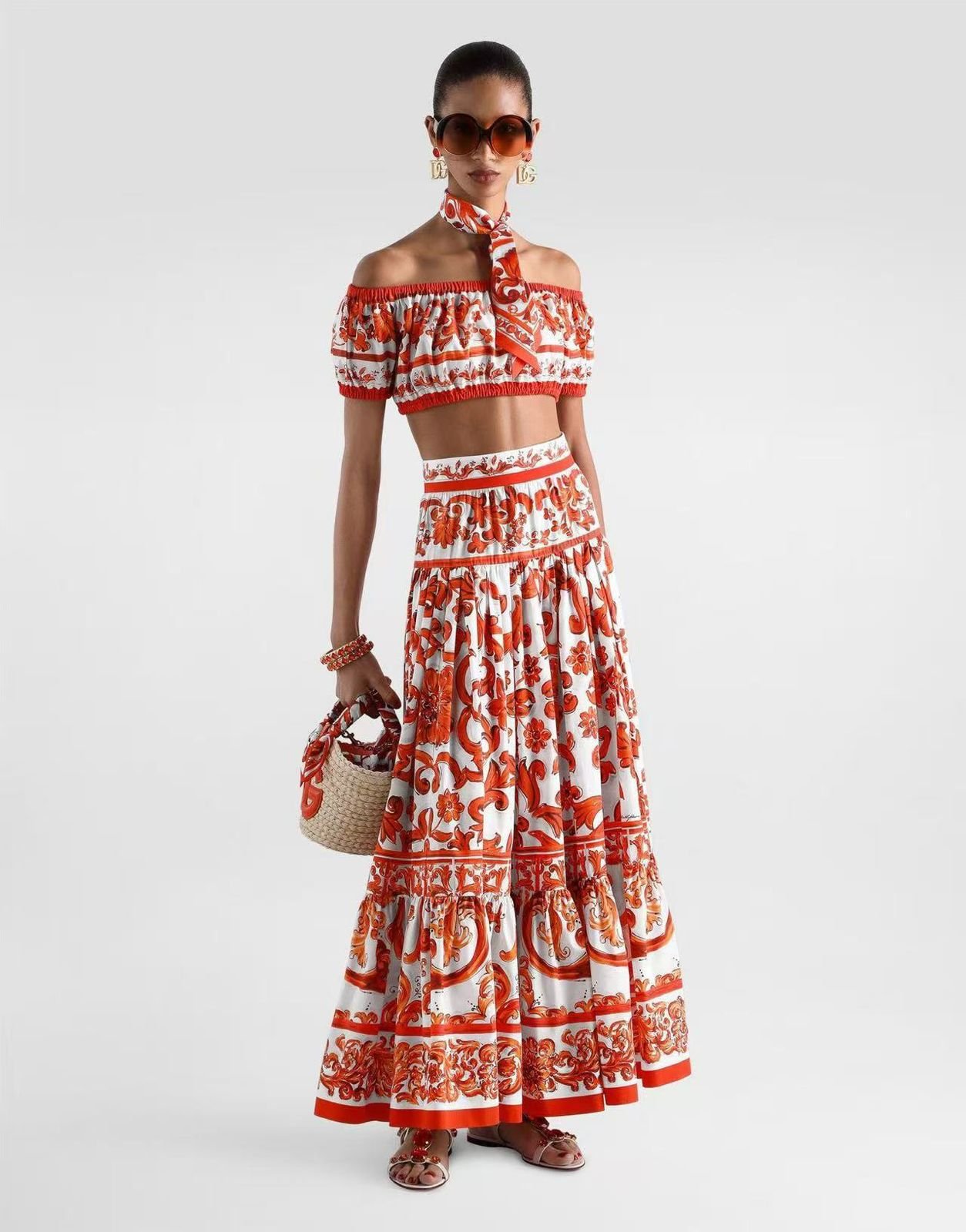 Dolce & Gabbana Majolica-Print Poplin Dress - Image 4