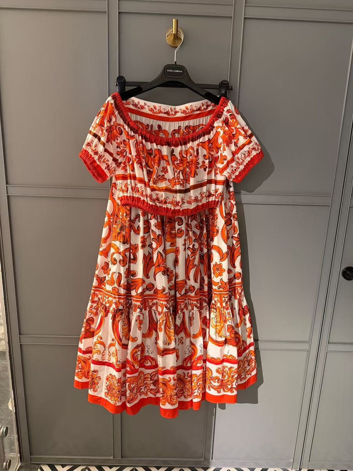 Dolce & Gabbana Majolica-Print Poplin Dress