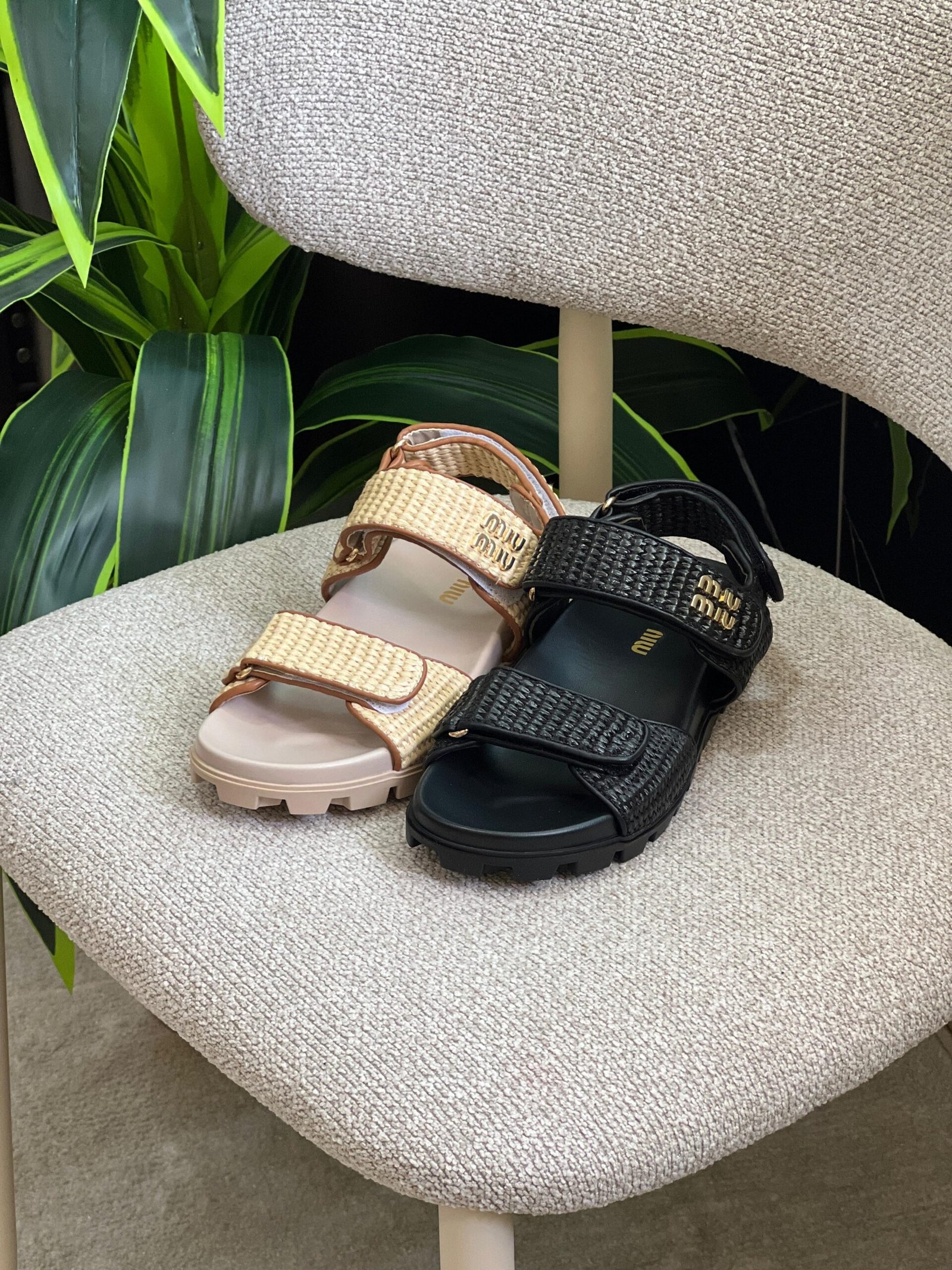 MIU MIU Raffia Sandals