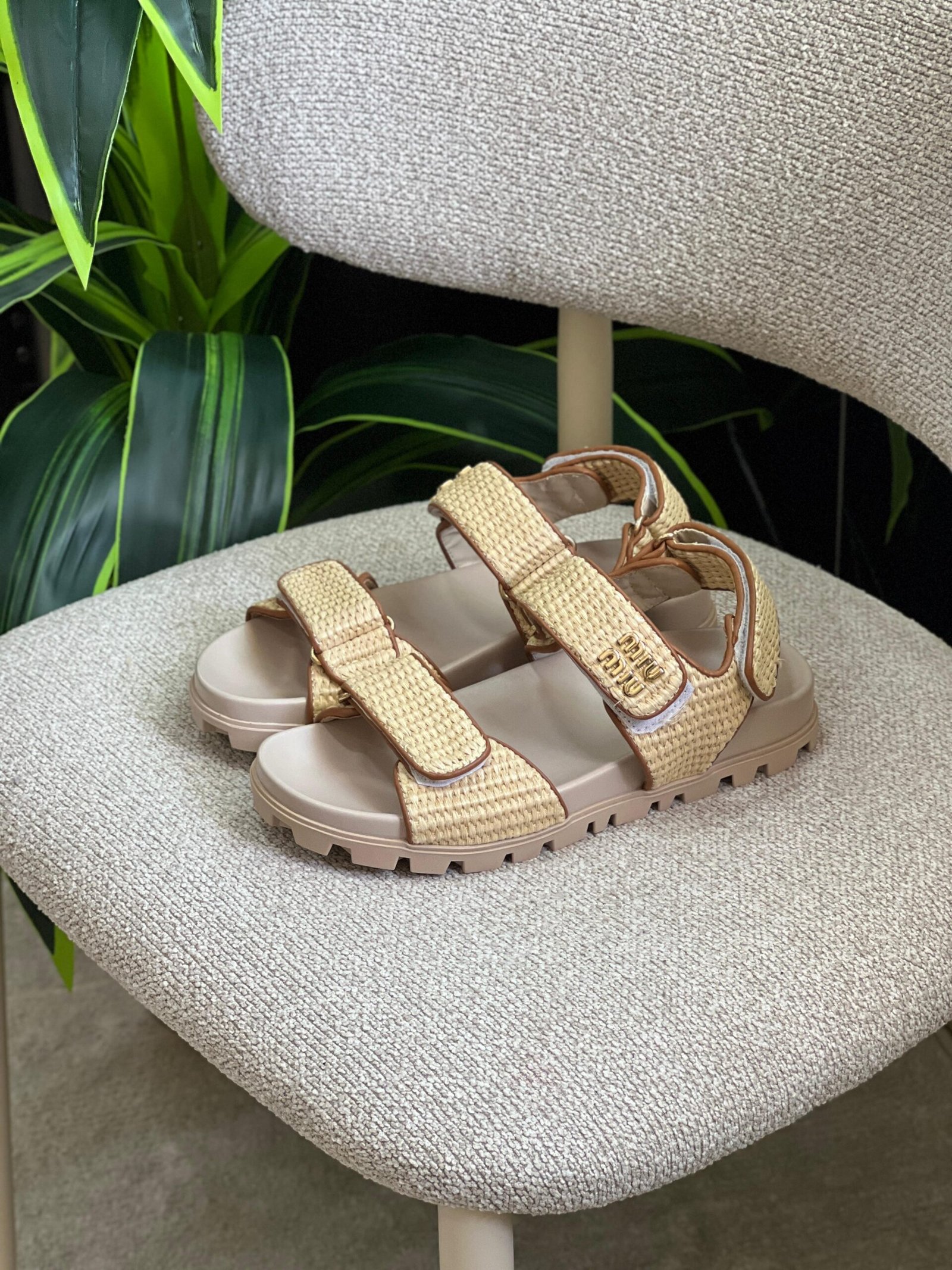 MIU MIU Raffia Sandals - Image 7