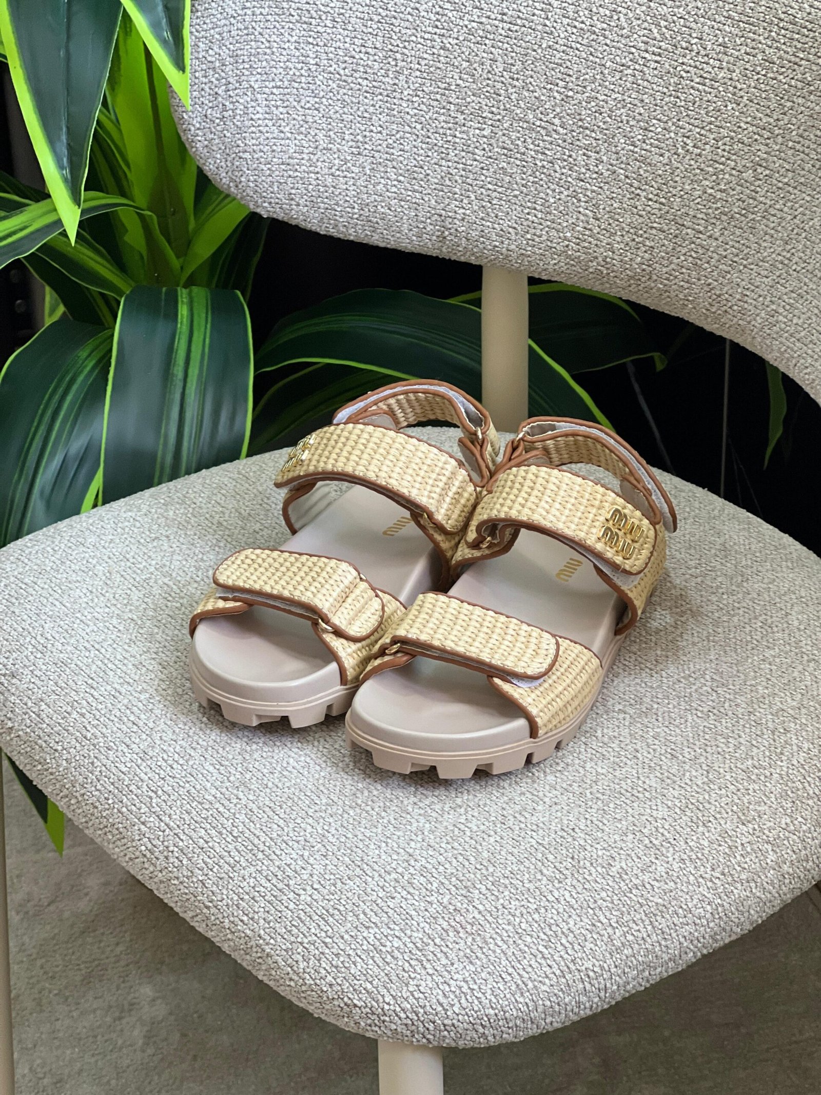 MIU MIU Raffia Sandals - Image 5