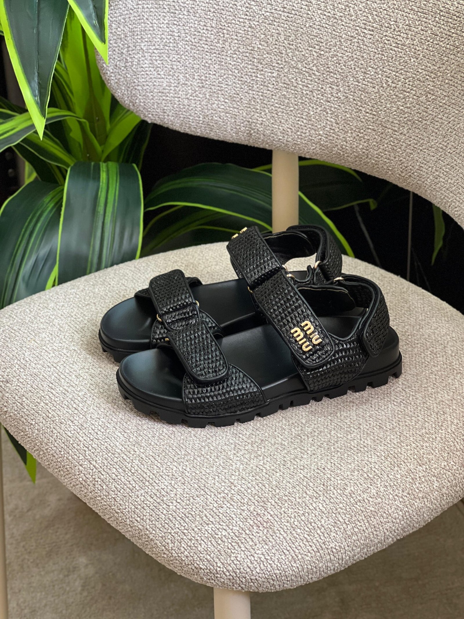 MIU MIU Raffia Sandals - Image 6