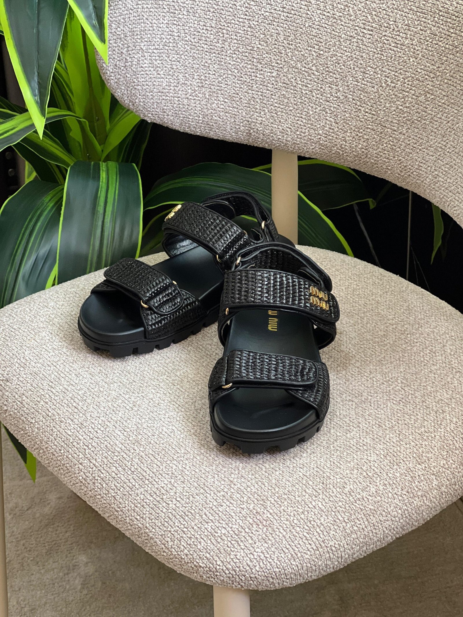 MIU MIU Raffia Sandals - Image 4