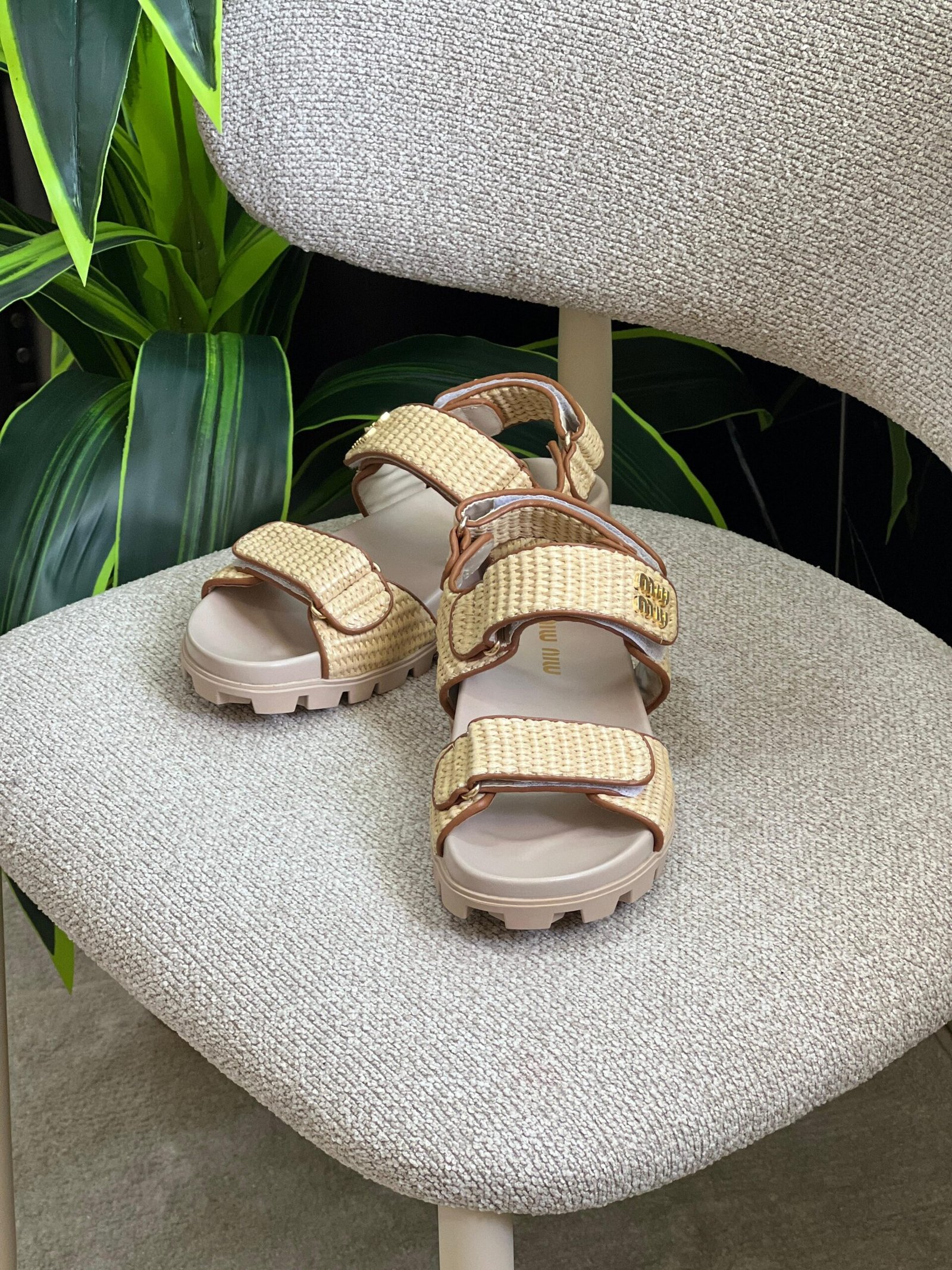 MIU MIU Raffia Sandals - Image 3