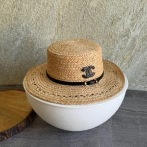 CHANEL Straw Bucket Hat