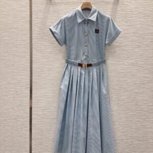 MIU MIU Striped Midi Dress