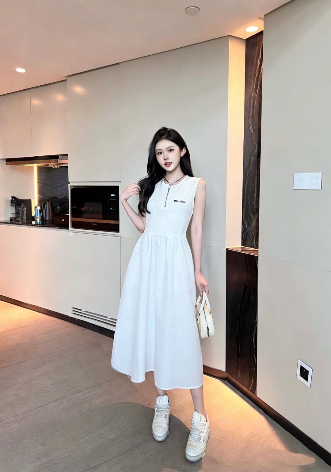 MIU MIU Poplin Midi Dress - Image 6