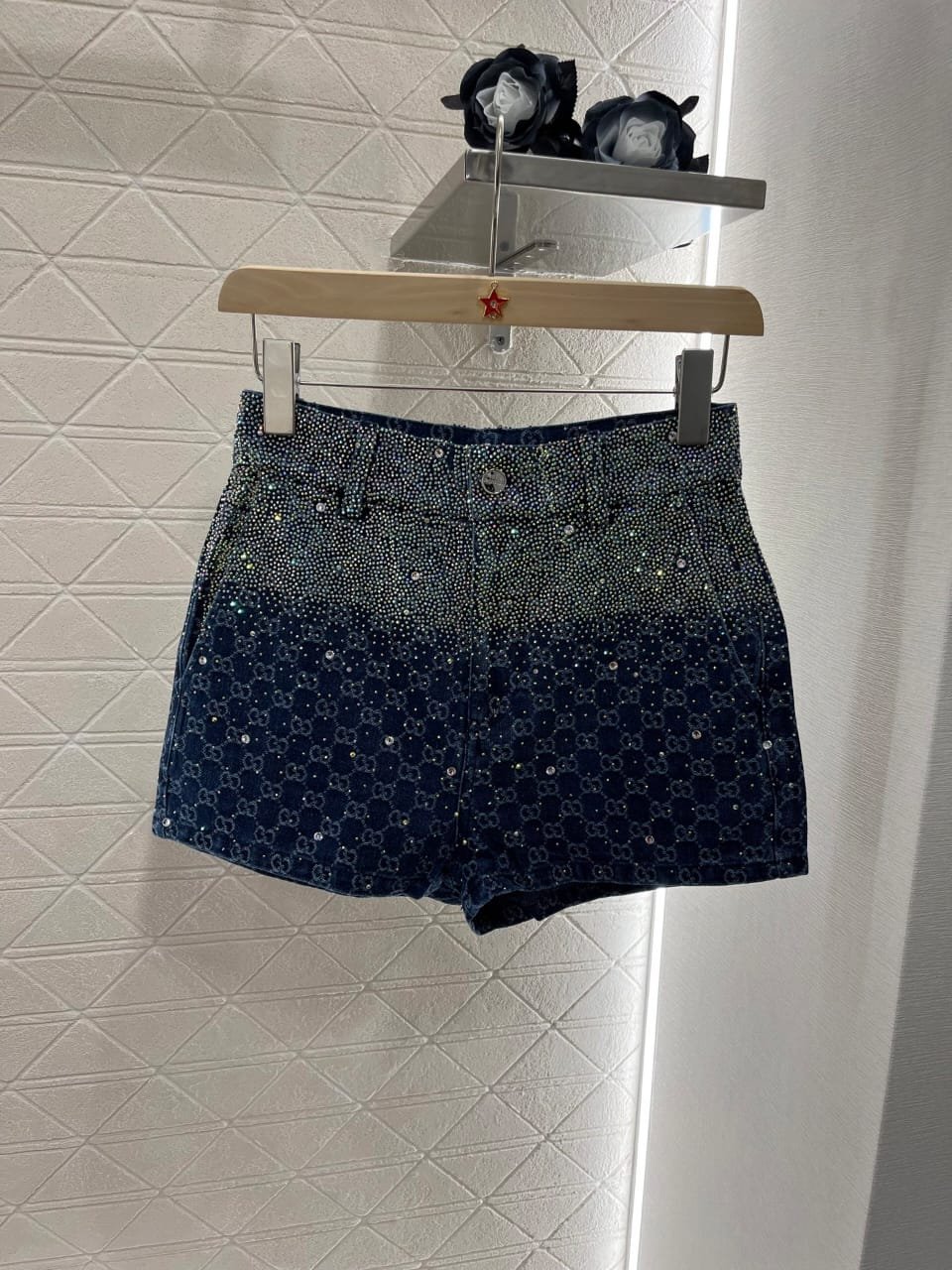 GUCCI Monogram Denim Shorts
