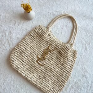 YSL Raffia Jute Tote Bag