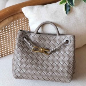 Buy Bottega Veneta Andiamo Small Light Grey Bag |Dubai Luxury Items