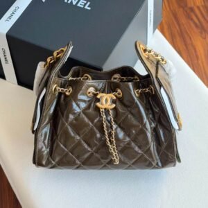 Buy Chanel 25 Small Hobo Bag Dark Khaki Calfskin Leather