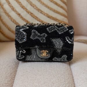 Buy Chanel Grey Black Multicolor Suede Crystal Mini Flap Bag