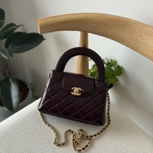 Buy Chanel Kelly Bag Mini Dark Burgundy Calfskin | Dubai Luxury items