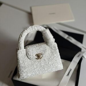 Buy Chanel Kelly Bag Mini White Sequin Gold Hardware | Dubai Luxury Items