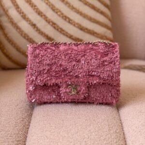 Buy Chanel Pink Sequin Mini Rectangular Flap Bag