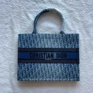 Buy Dior Book Tote Medium Denim Blue Oblique Jacquard Bag | Dubai Luxury Items