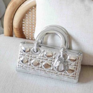 Buy Dior Lady D-Joy Small Metallic Silver Calfskin | DUbai Luxury Items
