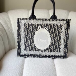 Buy Dior Medium Book Tote Blue Oblique With White Medaillon