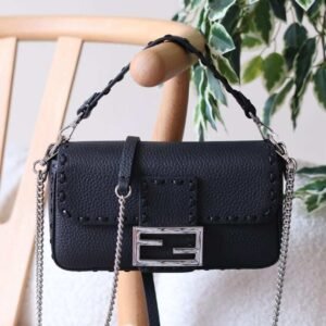 Buy Fendi Baguette Mini Black Selleria 309 Topstitches | Dubai Luxury Items