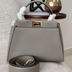 Buy Fendi Peekaboo Mini Dove Grey Satchel Bag | Dubai Luxury Items
