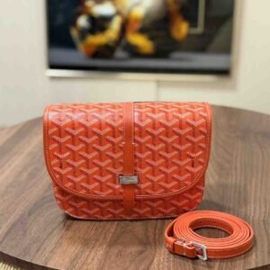 Buy Goyard Belvedere PM Bag Orange Canvas Calfskin