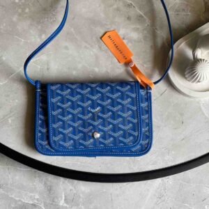 Buy Goyard Plumet Pouch-Wallet Sky Blue Goyardine Canvas
