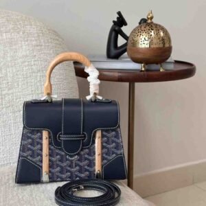 Buy Goyard Saïgon Structure Mini Navy Blue Goyardine Canvas