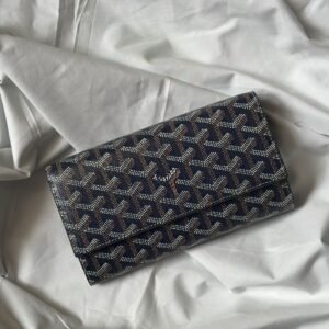 Buy Goyard Wallet Varenne Continental Navy Blue Canvas