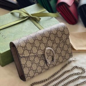 Buy Gucci Dionysus Wallet On Chain Beige GG Canvas