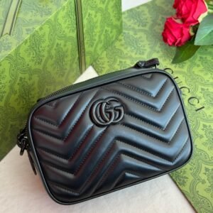 Buy Gucci GG Marmont Mini Camera Bag Black Calfskin