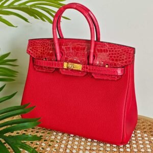 Buy Hermes Birkin 25 Braise Lipstick Red Crocodile & Togo Leather