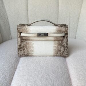 Buy Hermes Pochette Matte Himalaya Niloticus Crocodile Palladium Hardware
