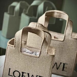 Buy Loewe x Paula's Ibiza LOEWE Font Beige Raffia Tote Bag
