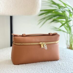 Buy Loro Piana Brown Grained Calfskin Leather L19 Pouch