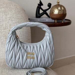 Buy Miu Miu Wander Bag Mini Pearl Gray Leather
