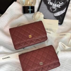 Chanel Classic Wallet On Chain Burgundy Caviar Leather - Dubai Luxury Items