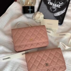 Chanel Classic Wallet On Chain Light Pink Caviar Leather - Dubai Luxury Items