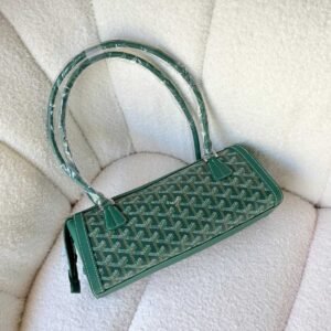 Goyard Goyardine Canvas Bonbonniere Bag Baguette Shape Green