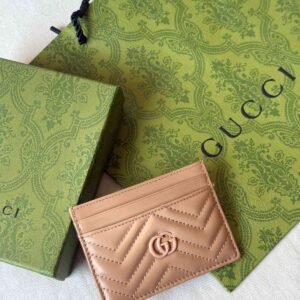 Gucci GG Marmont Card Case Pink Beige