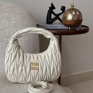Shop Miu Miu Wander Bag Mini White Matelassé Leather